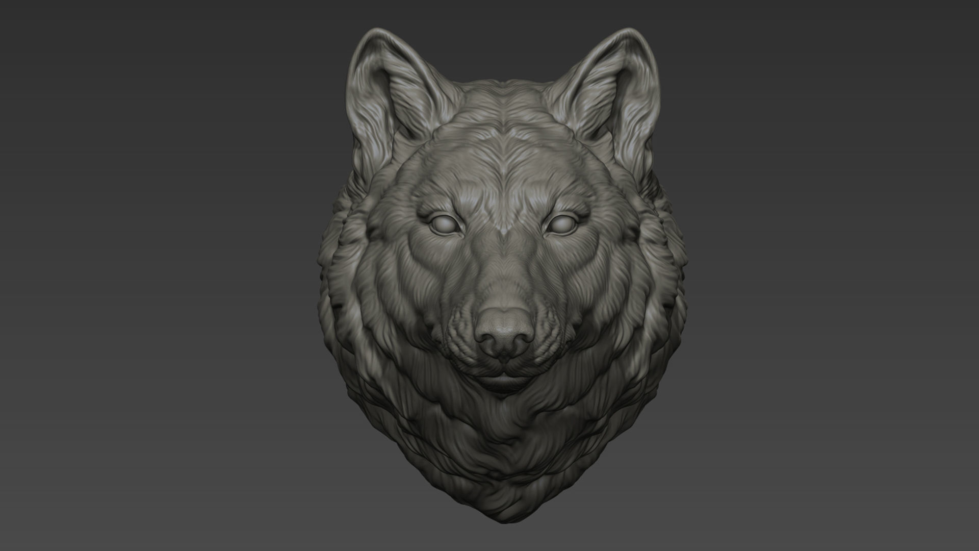 Wolf head without a grin 3D print model_22