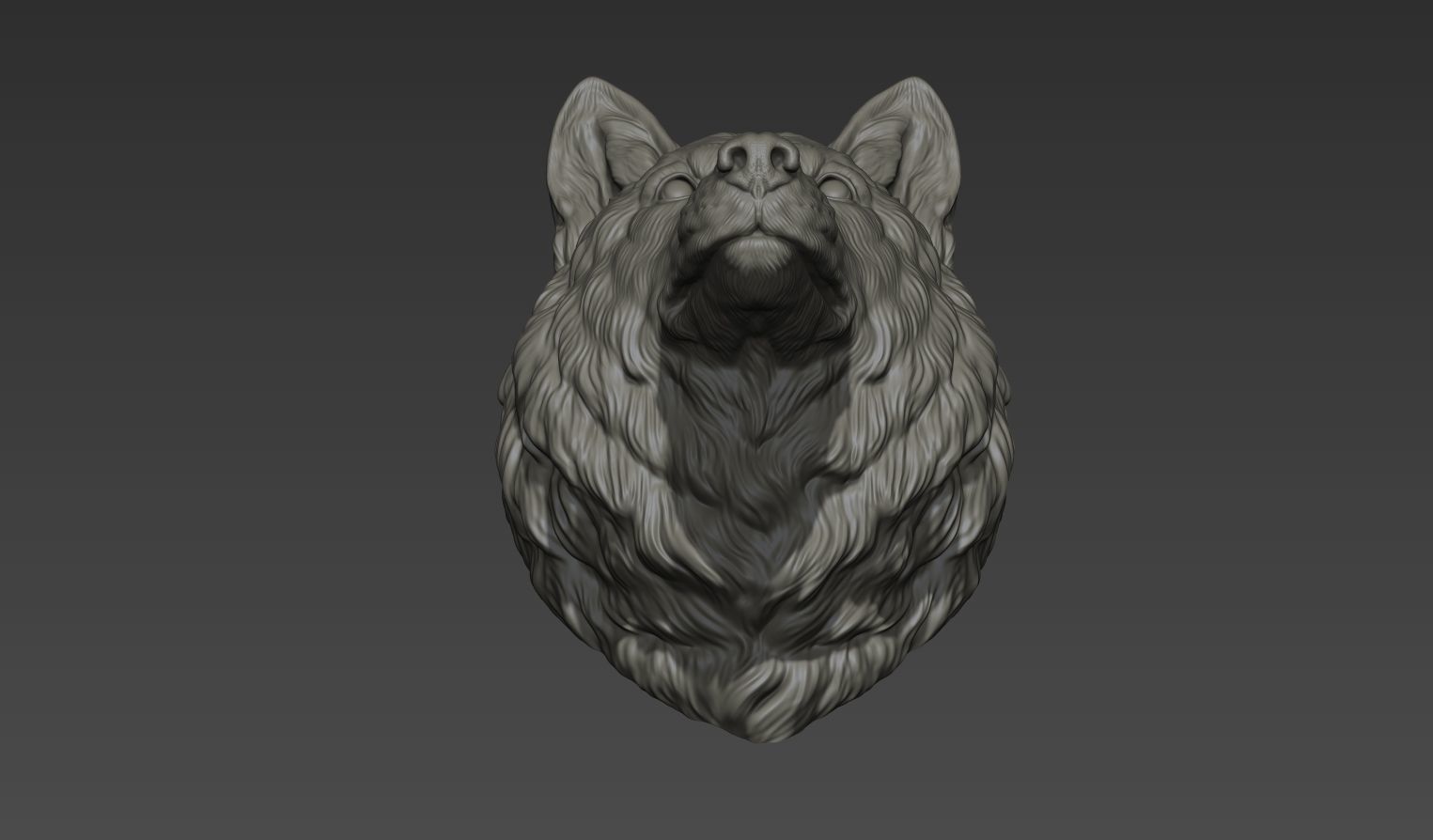 Wolf head without a grin 3D print model_25