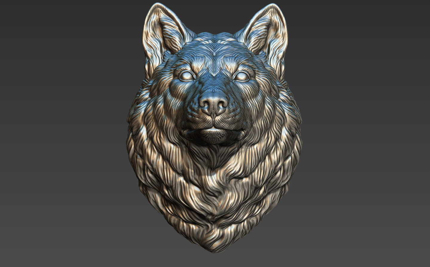Wolf head without a grin 3D print model_15