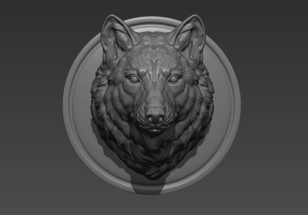 Wolf head without a grin 3D print model_4