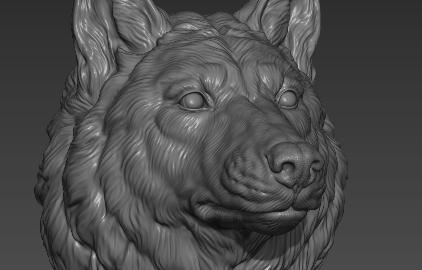 Wolf head without a grin 3D print model_12