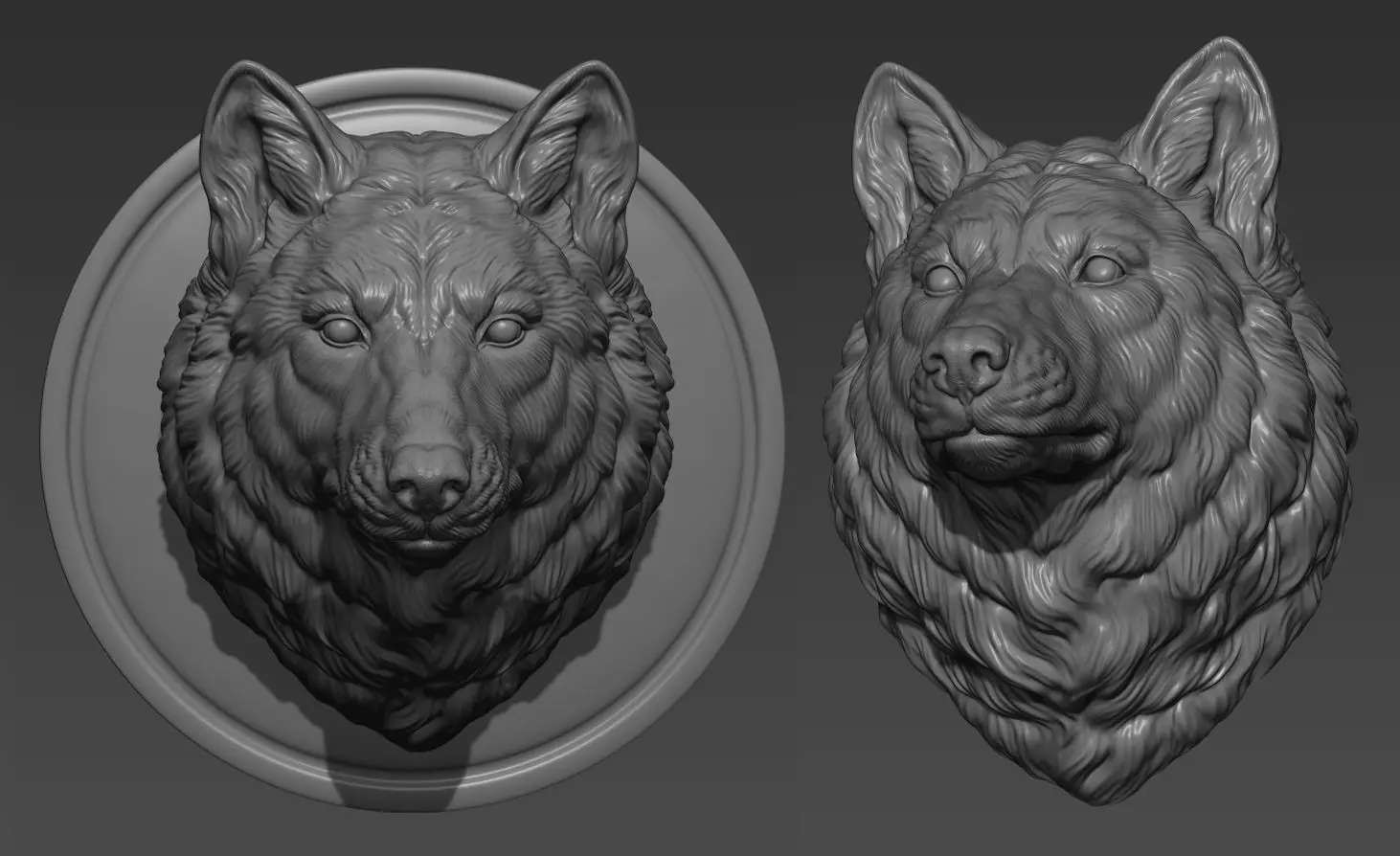 Wolf head without a grin 3D print model_0