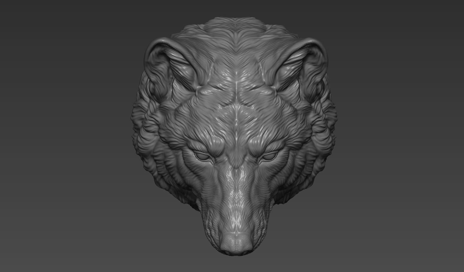 Wolf head without a grin 3D print model_11