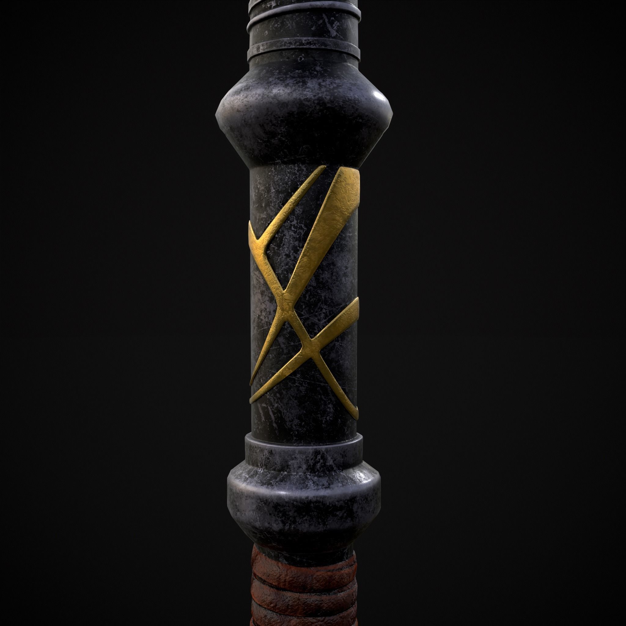 Fantasy Urnes Style Viking War Axe Low-poly 3D model_11