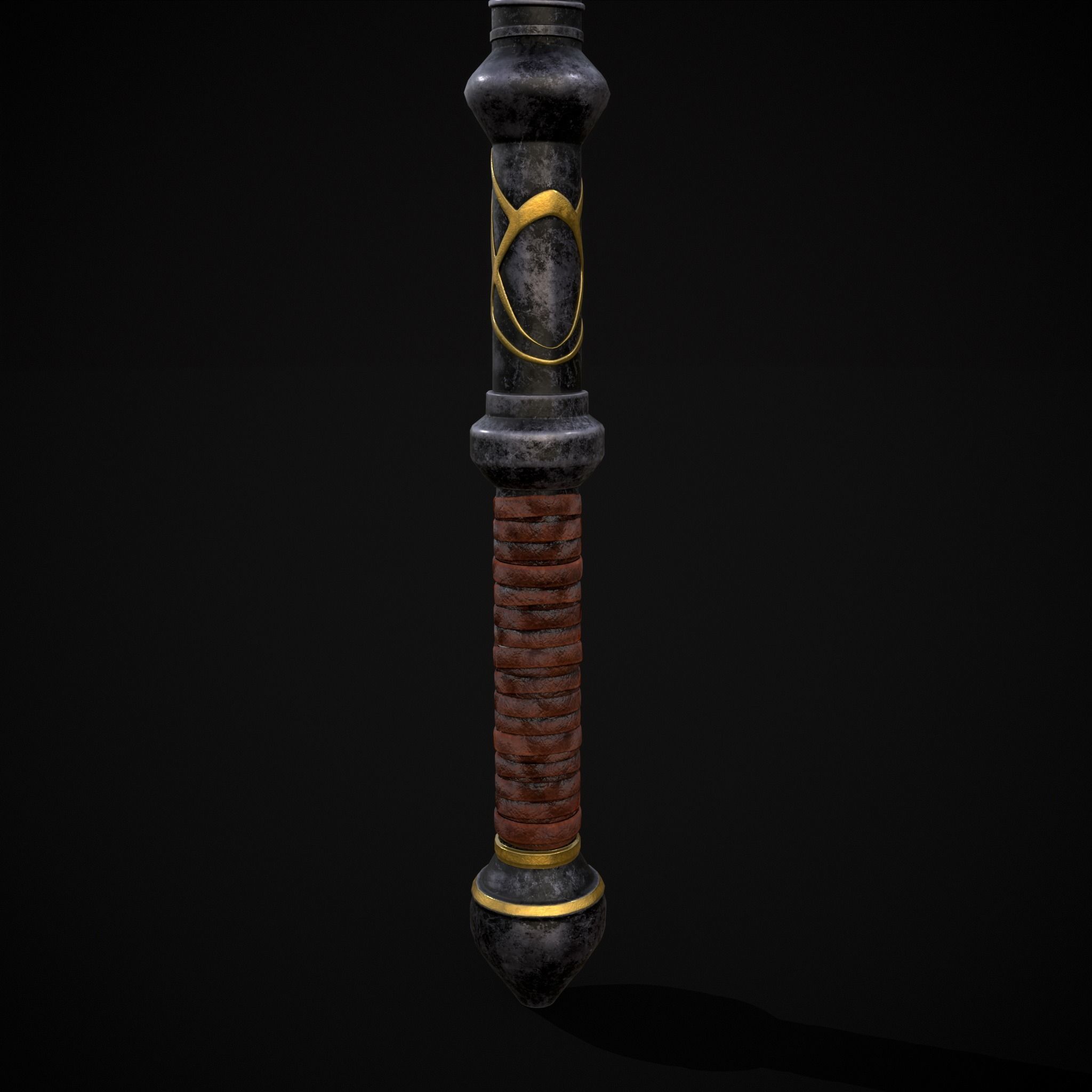 Fantasy Urnes Style Viking War Axe Low-poly 3D model_9