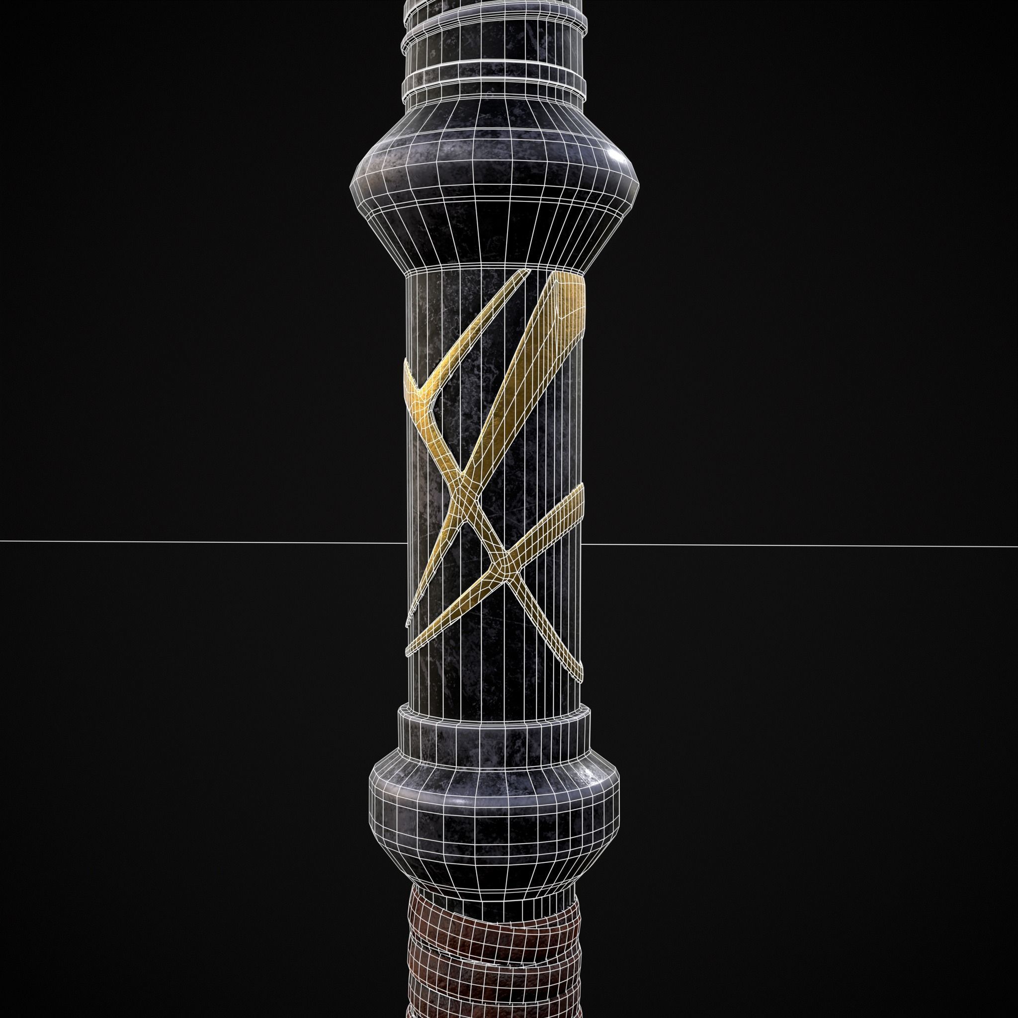 Fantasy Urnes Style Viking War Axe Low-poly 3D model_12