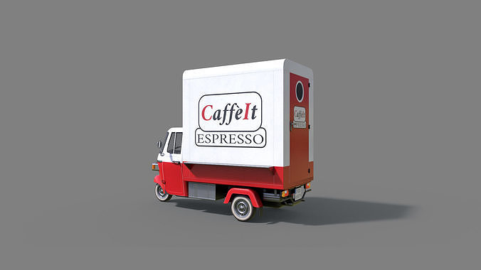 Food Truck Low-poly 3D model 6