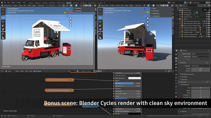 Food Truck Low-poly 3D model 7
