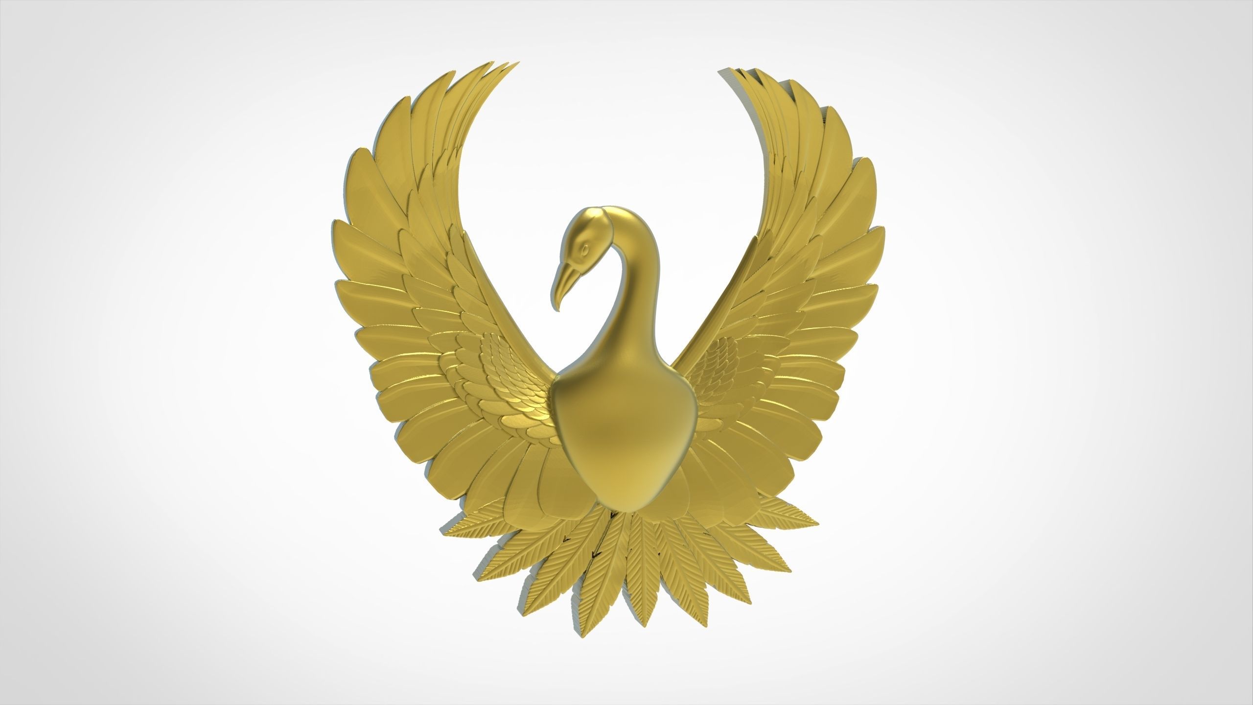 Phenoix pendant 3D print model_2