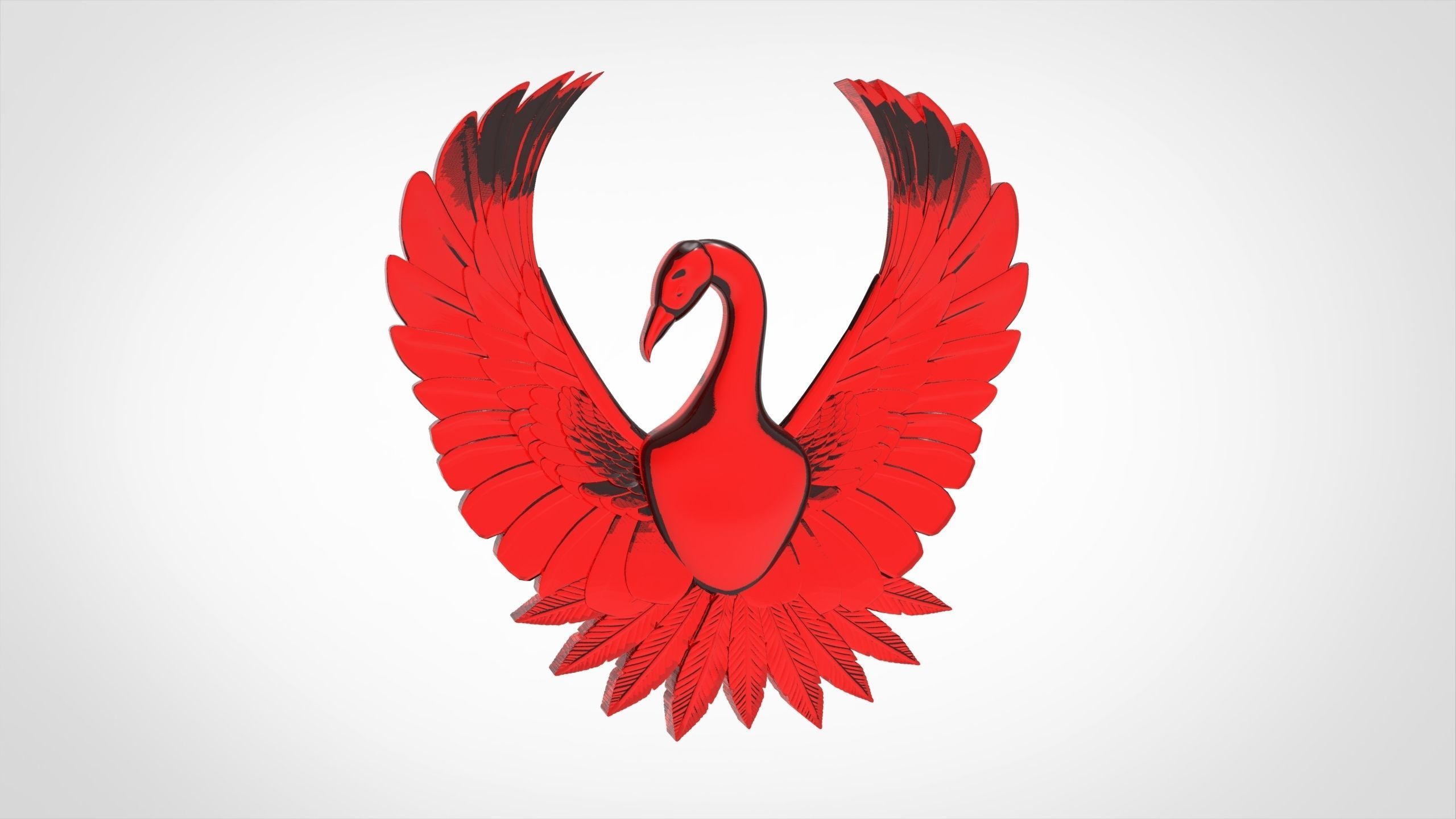 Phenoix pendant 3D print model_3