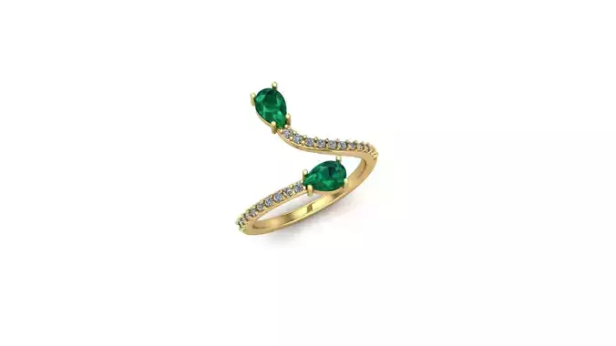 Anel diamantes e gota