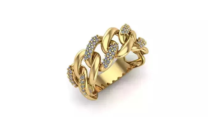 anel elo link diamante