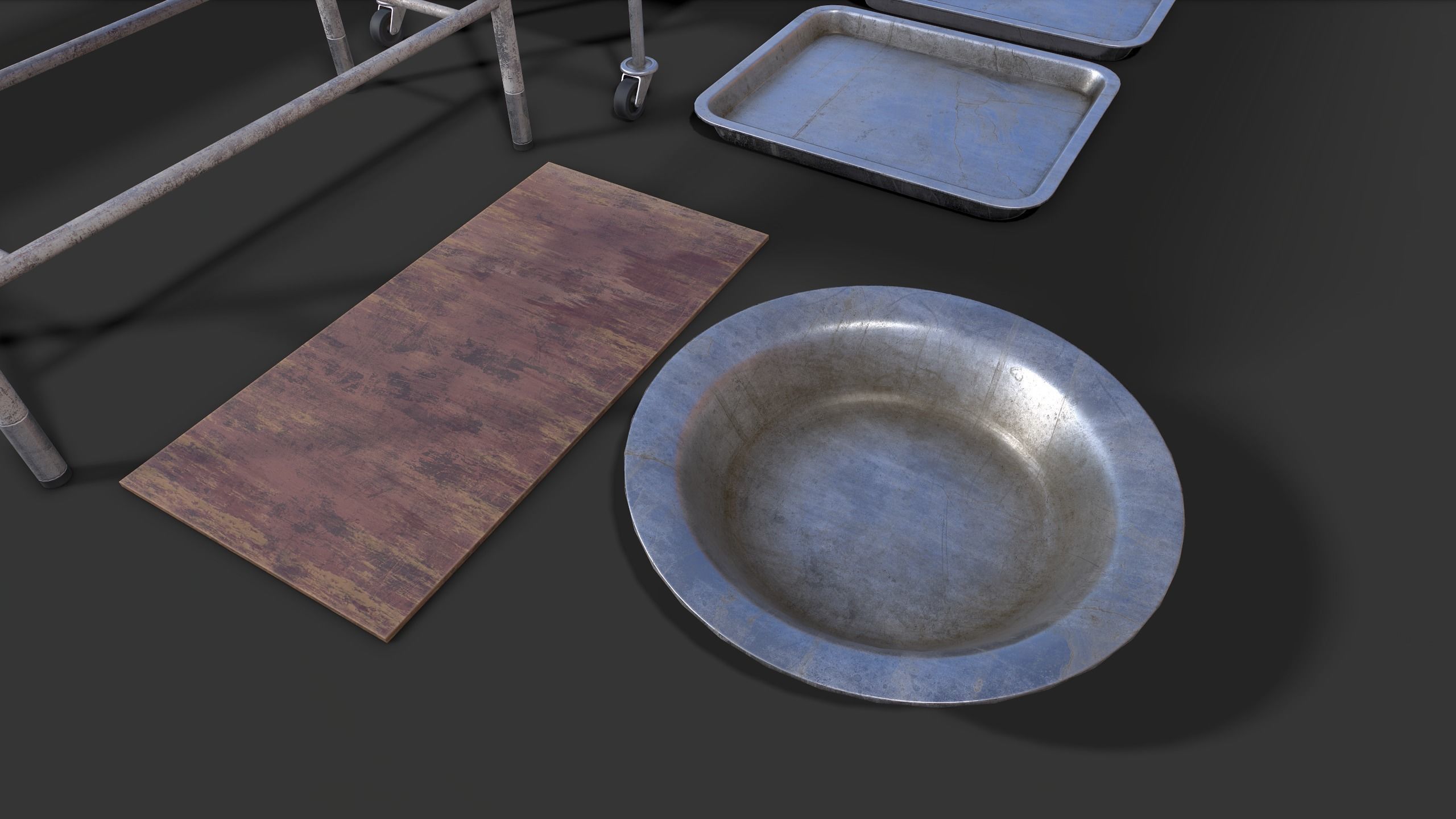 Abandoned Hospital Propses Set Low-poly 3D model_8