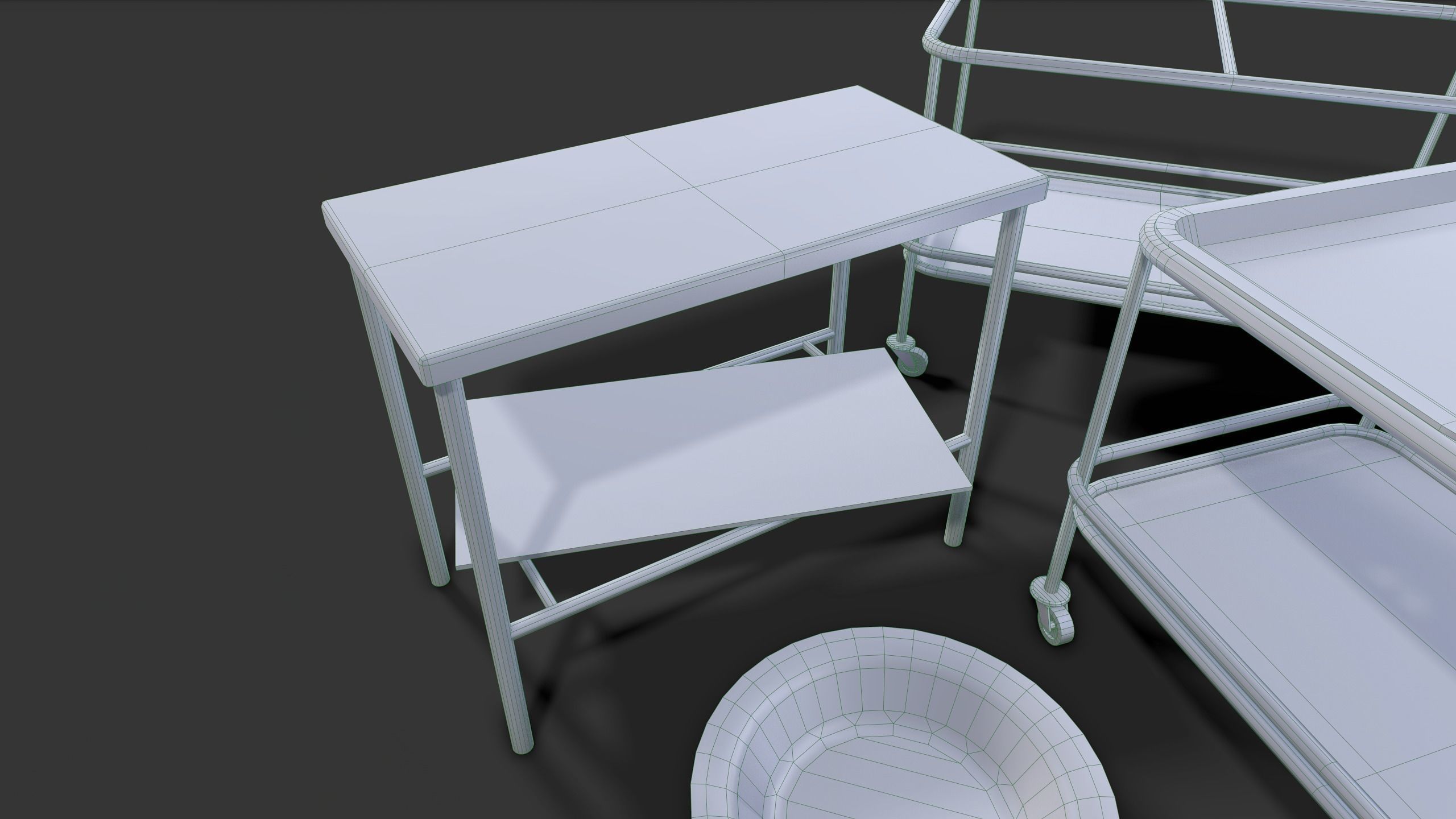 Abandoned Hospital Propses Set Low-poly 3D model_3