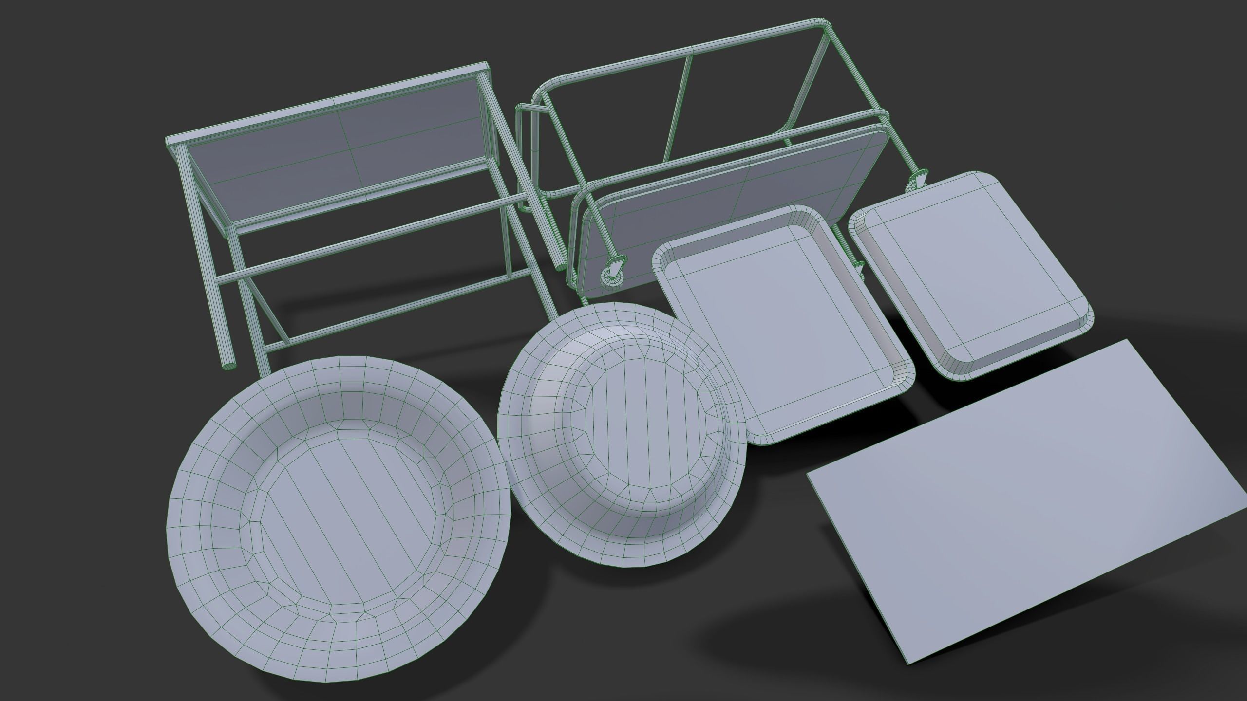 Abandoned Hospital Propses Set Low-poly 3D model_10