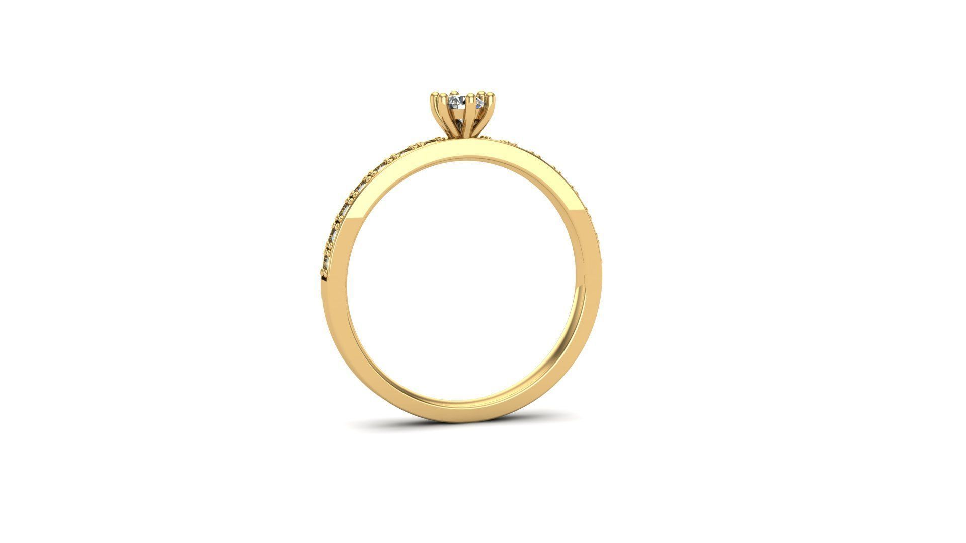 anel solitario 3D print model_1