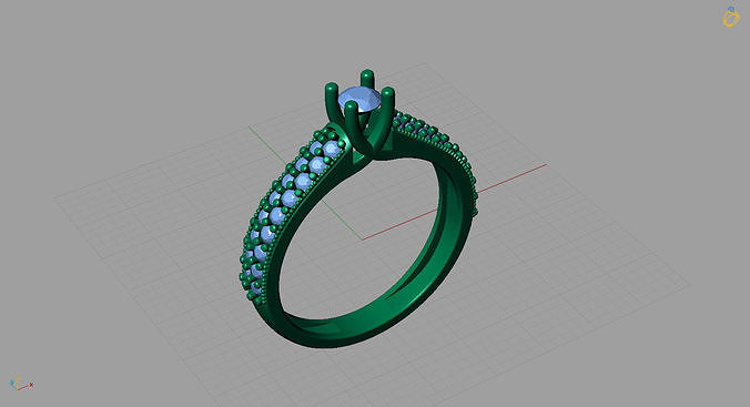 Anel solitario diamante 3D print model