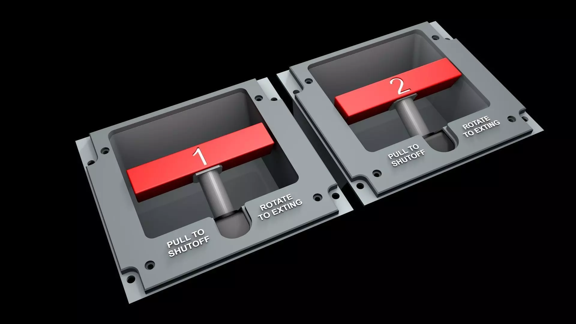 EMBRAER E1 OVERHEAD - DUMMY FIRE LEVER MECHANISM 3D print model_0