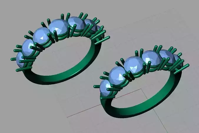 Meia alianca diamantes