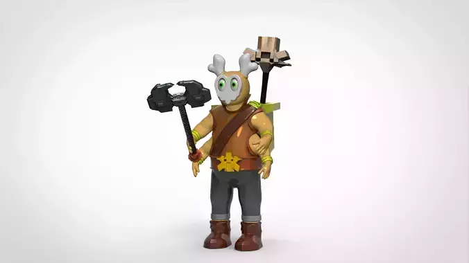 Skeleton Four Arms warrior 3d printable model 3D print model