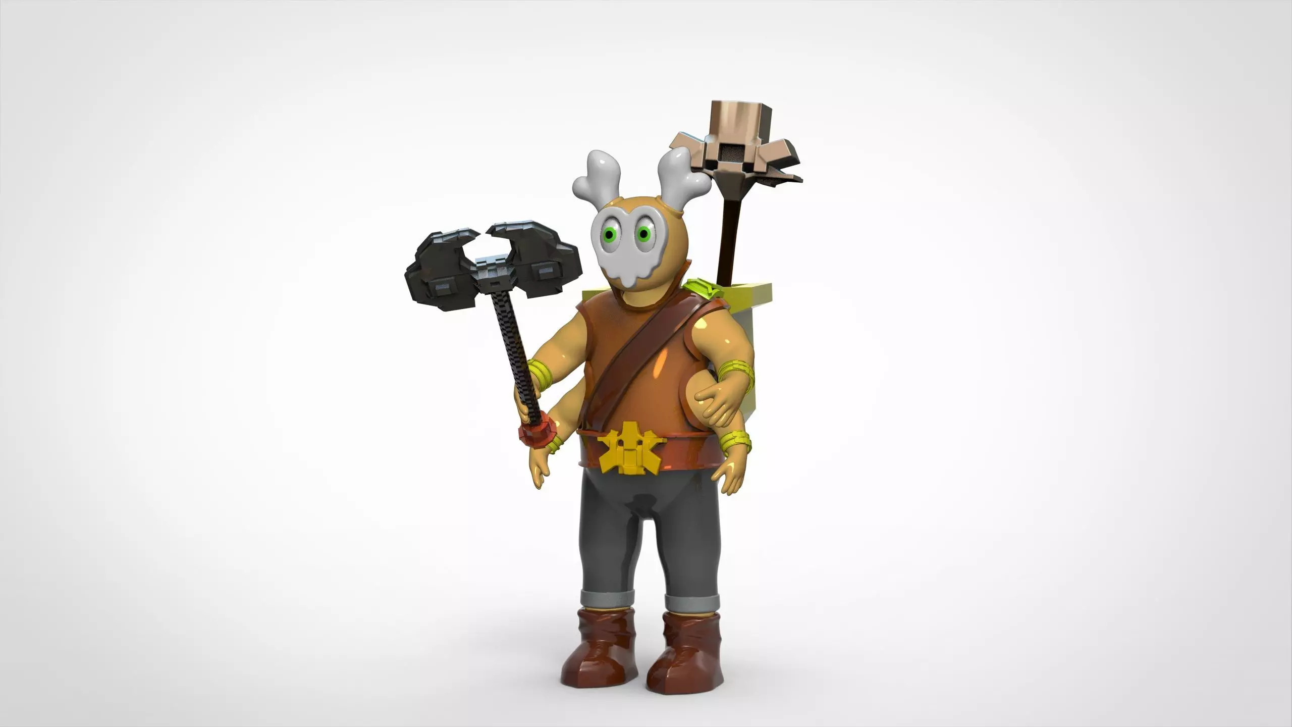 Skeleton Four Arms warrior 3d printable model 3D print model_0
