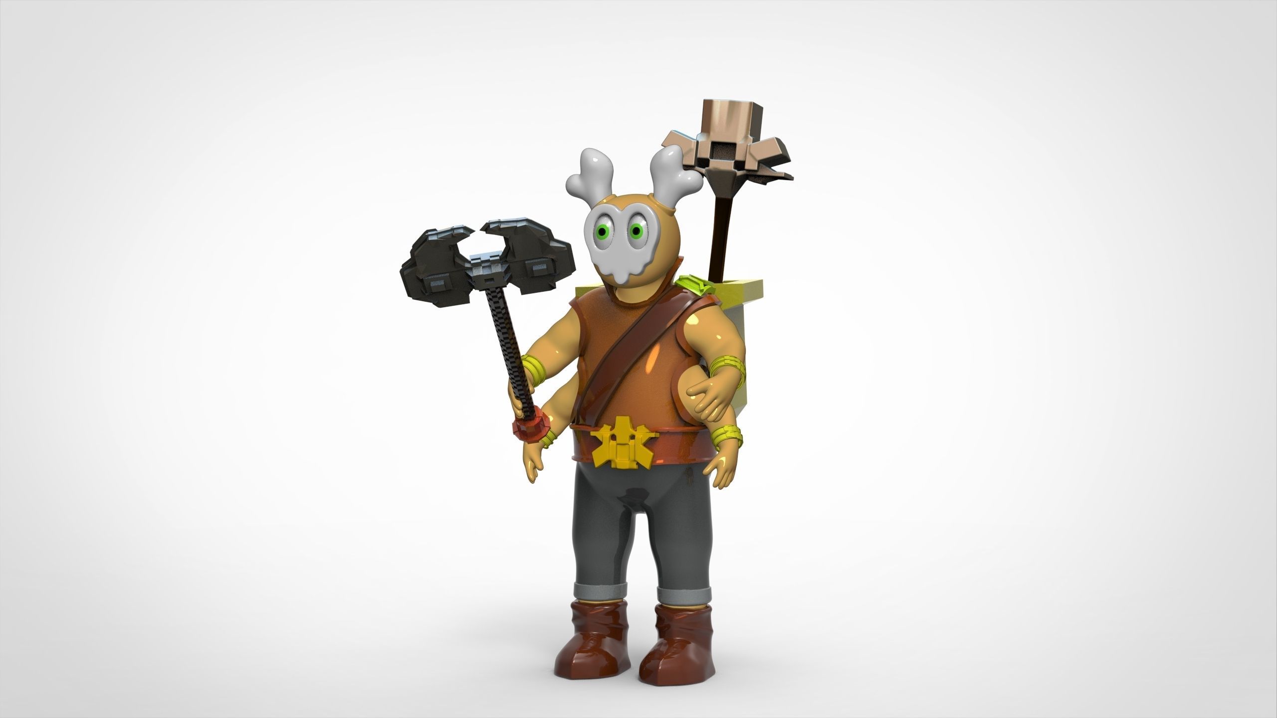 Skeleton Four Arms warrior 3d printable model 3D print model_1