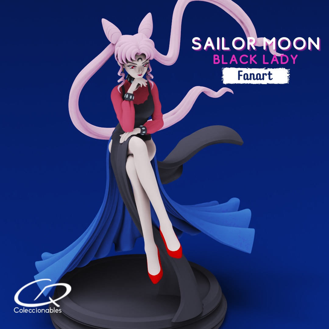Sailor moon - Black Lady figure 3D print model_6