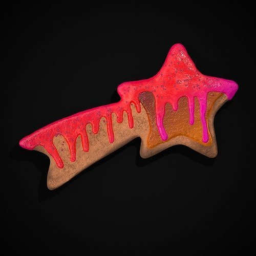 Shooting Star Icing Jelly Cookie Low-poly 3D model