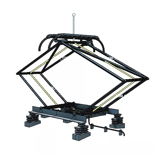 Animated tram pantograph Low-poly 3D model