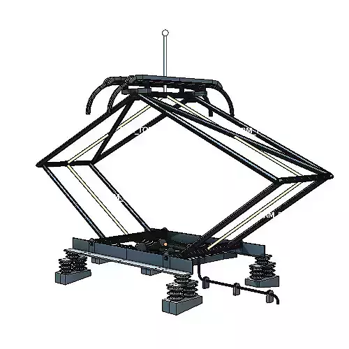 Animated tram pantograph Low-poly 3D model