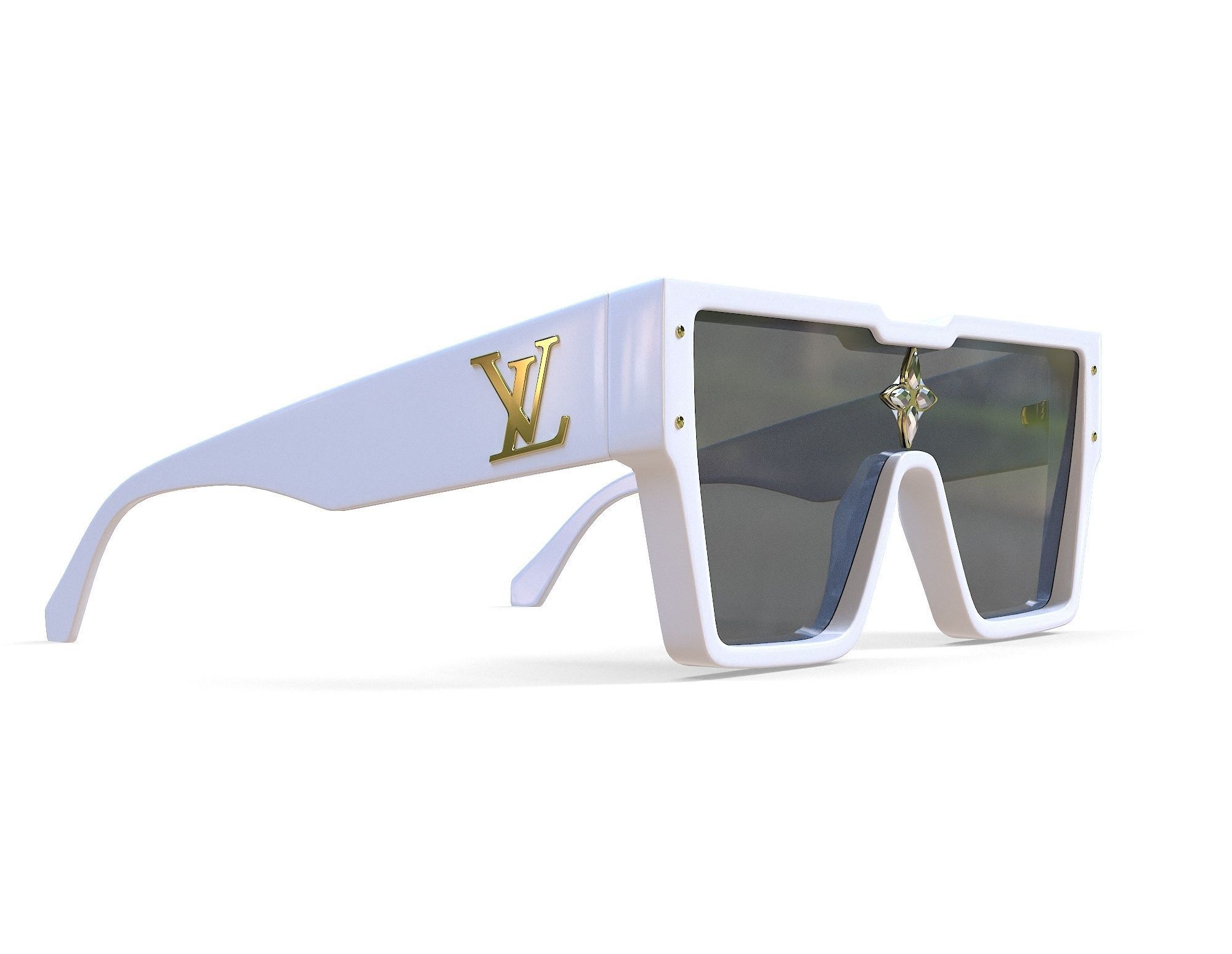 Louis Vuitton Cyclone Sunglasses Low-poly 3D model_10