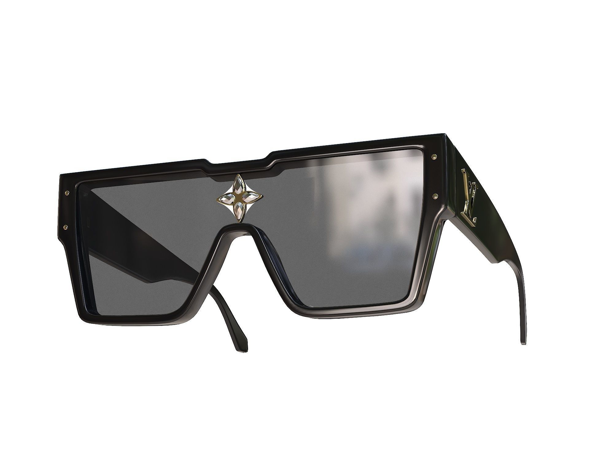 Louis Vuitton Cyclone Sunglasses Low-poly 3D model_2