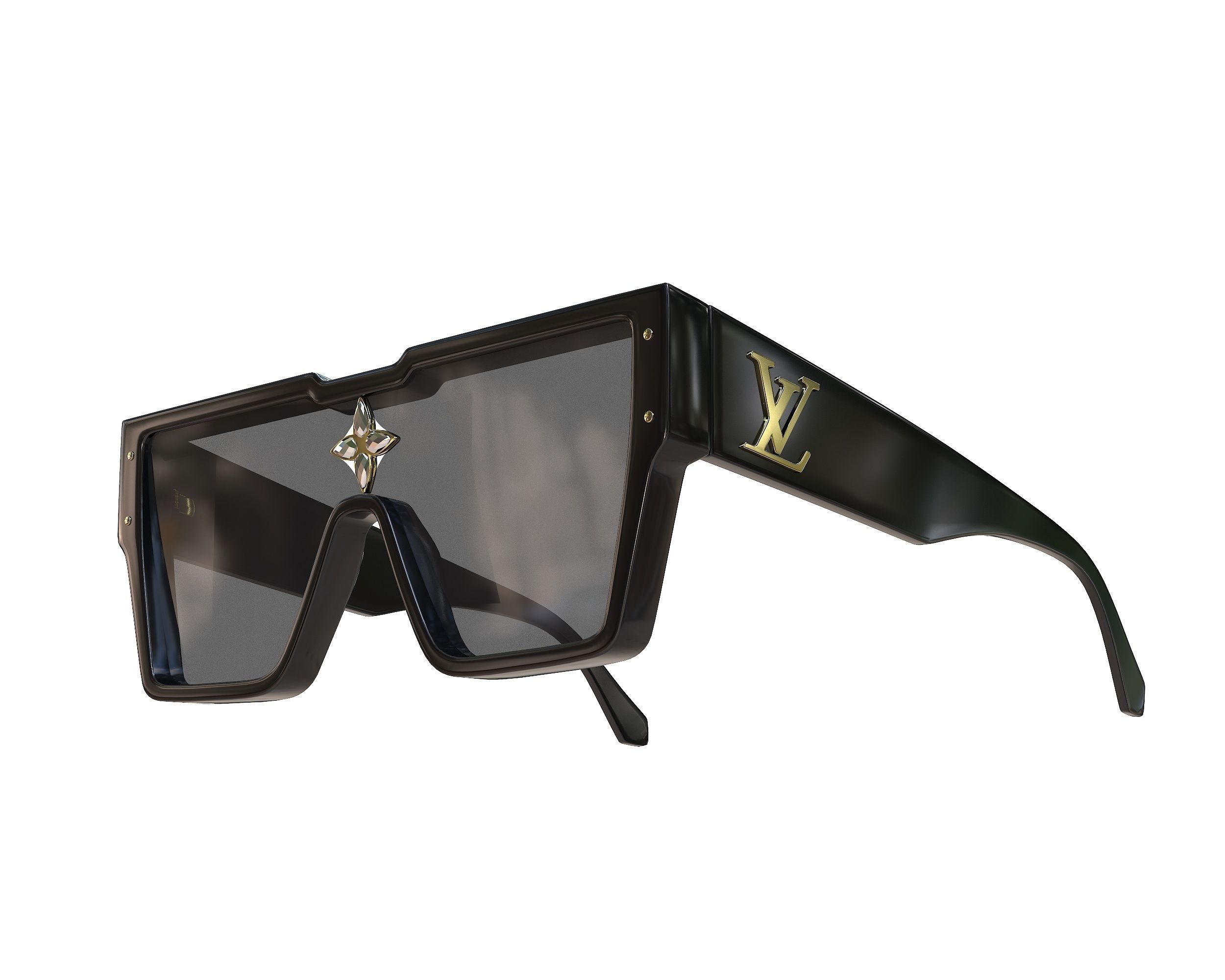 Louis Vuitton Cyclone Sunglasses Low-poly 3D model_1