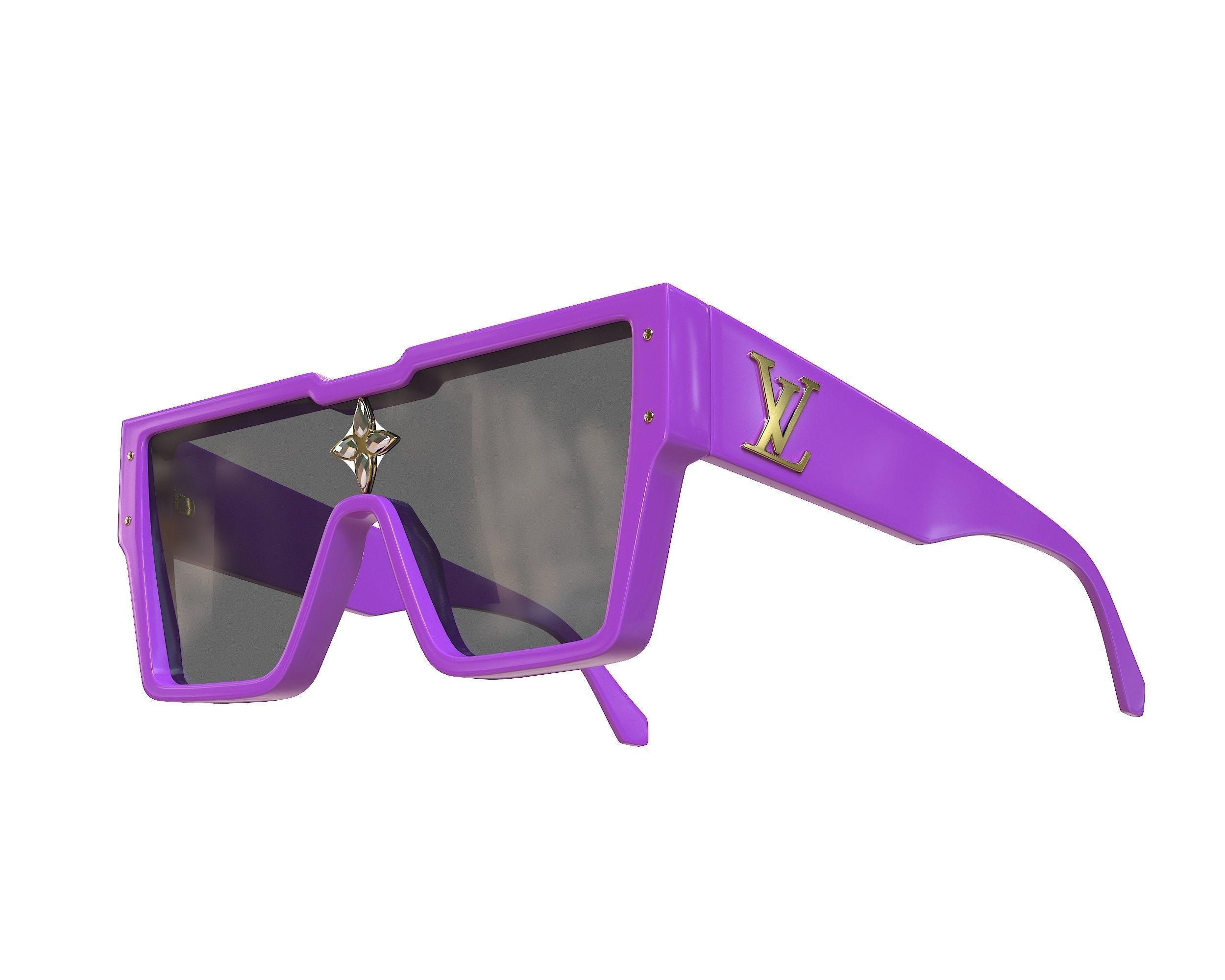 Louis Vuitton Cyclone Sunglasses Low-poly 3D model_4