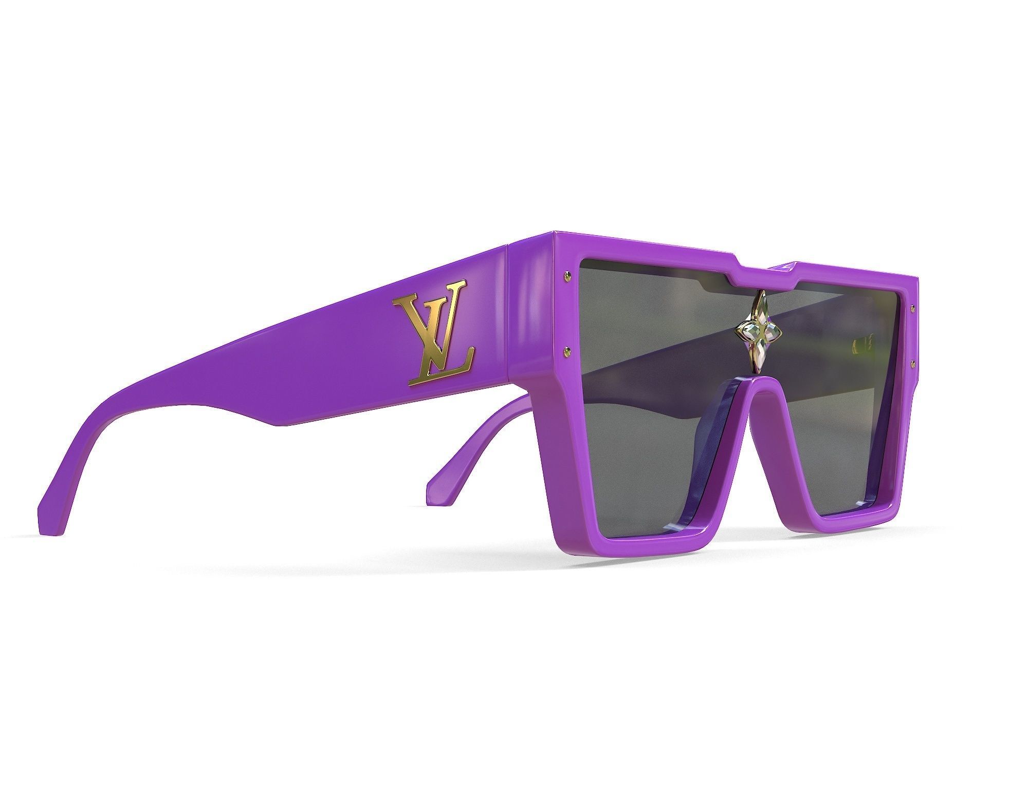 Louis Vuitton Cyclone Sunglasses Low-poly 3D model_8