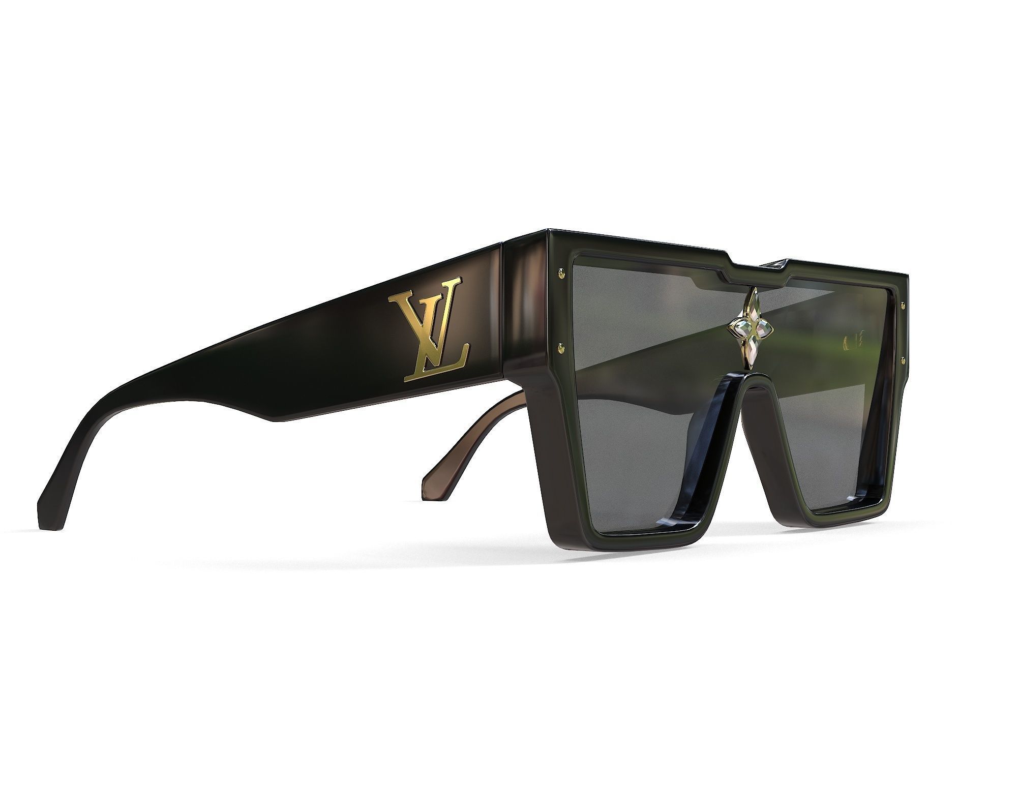 Louis Vuitton Cyclone Sunglasses Low-poly 3D model_6