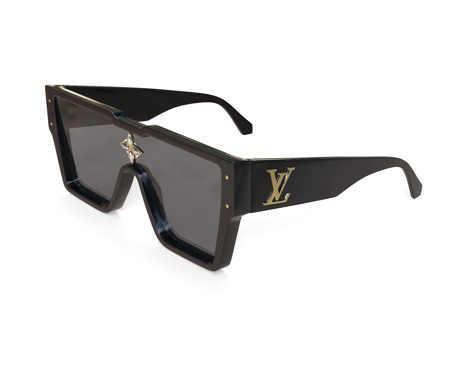 Louis Vuitton Cyclone Sunglasses Low-poly 3D model_11