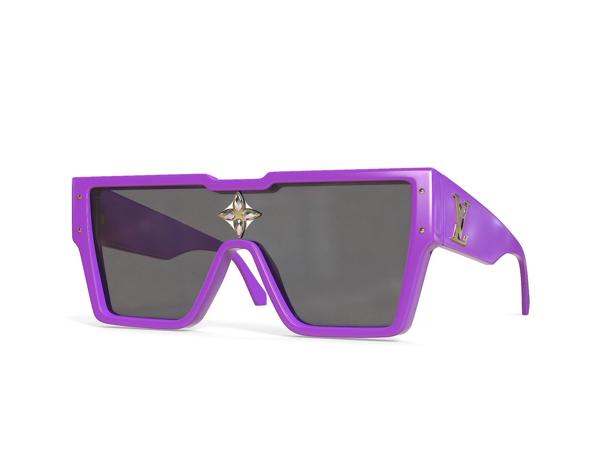 Louis Vuitton Cyclone Sunglasses Low-poly 3D model_9