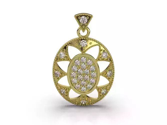 NECKLACE gold pendant with diamonds