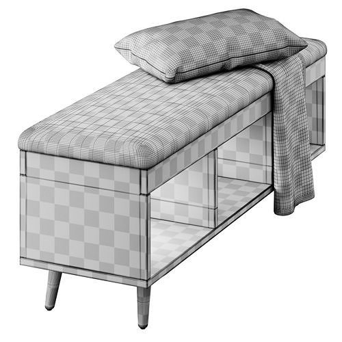 Hungate Storage Bench By Mercury Row 3D model 5