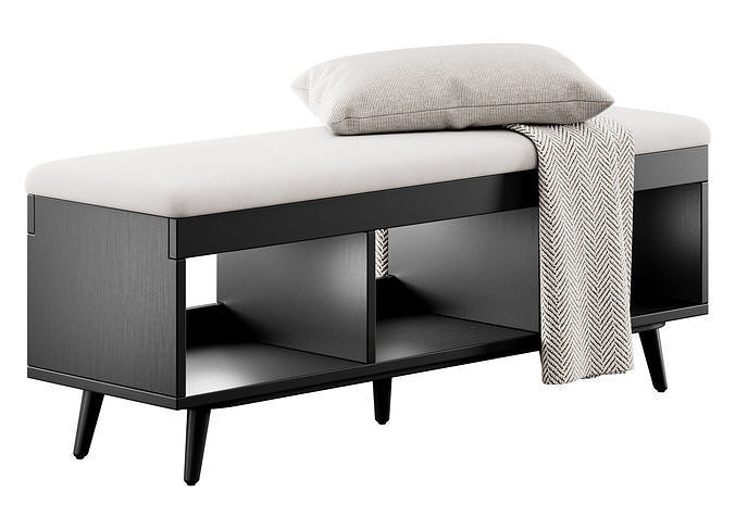 Hungate Storage Bench By Mercury Row 3D model 7