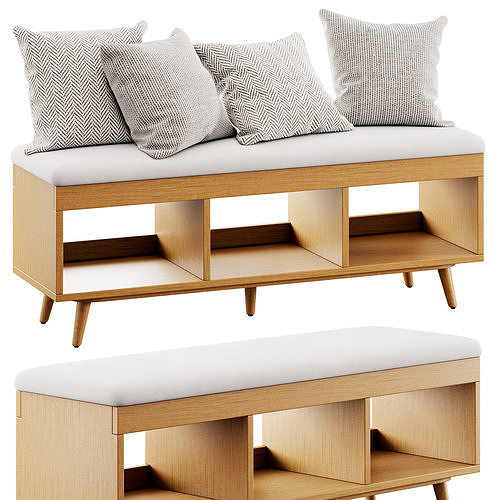 Hungate Storage Bench By Mercury Row 3D model 2