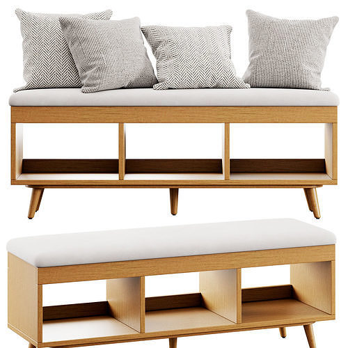 Hungate Storage Bench By Mercury Row 3D model 3