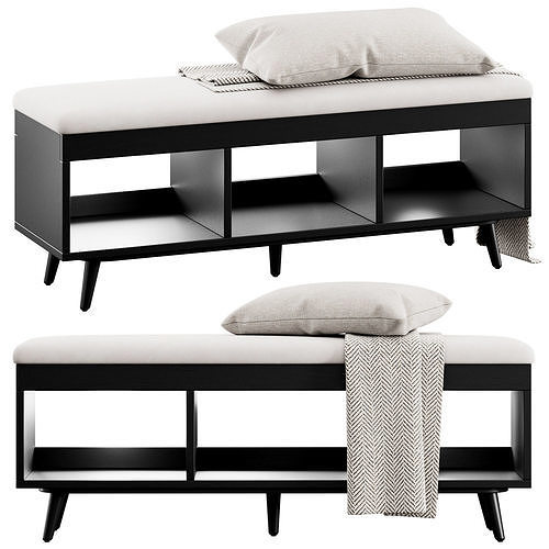 Hungate Storage Bench By Mercury Row 3D model 4