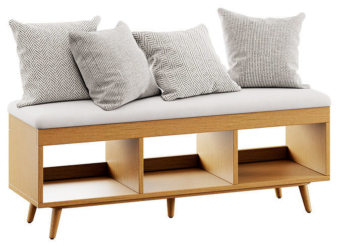 Hungate Storage Bench By Mercury Row 3D model 6