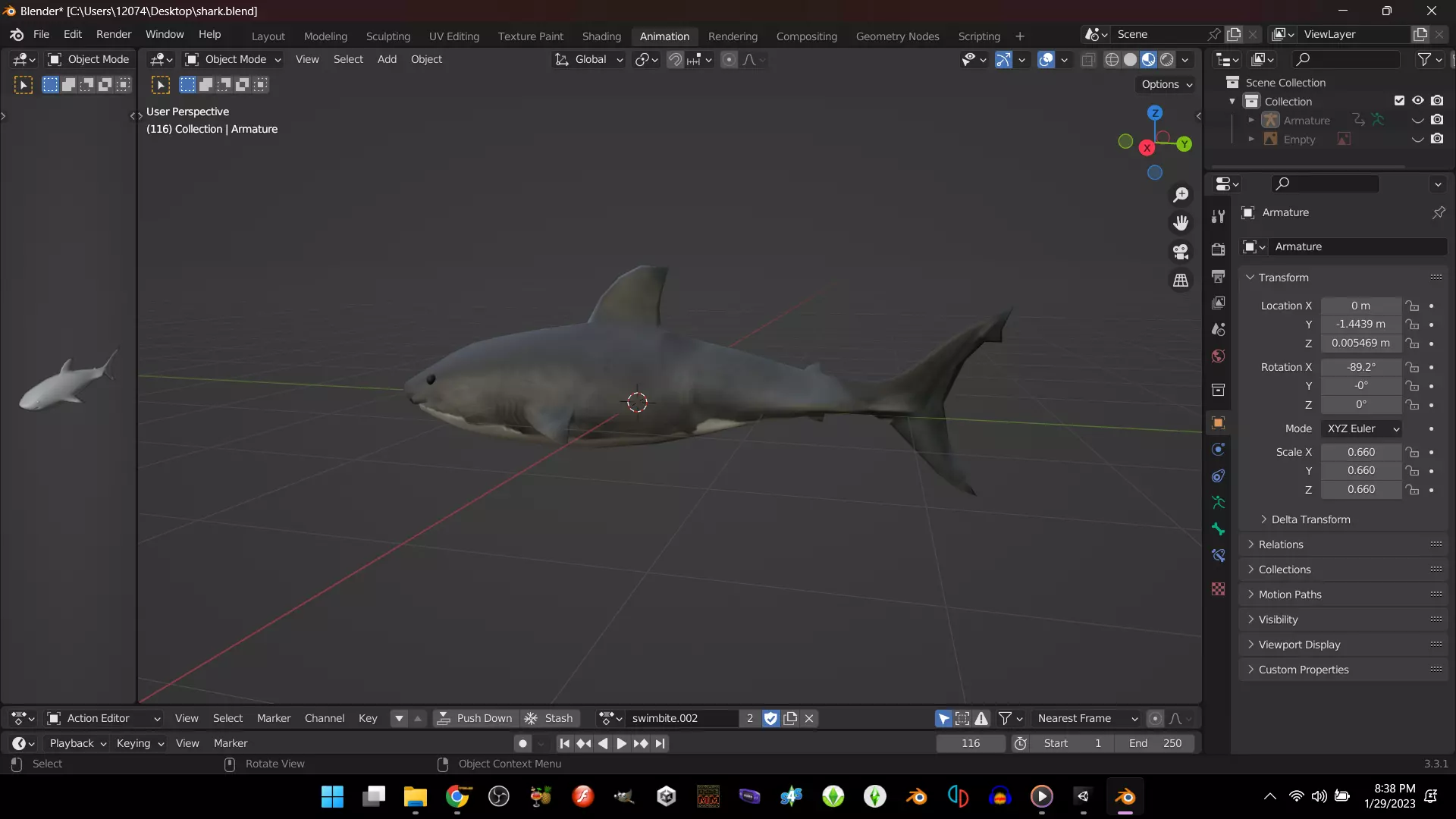 Great White Shark Free low-poly 3D model
