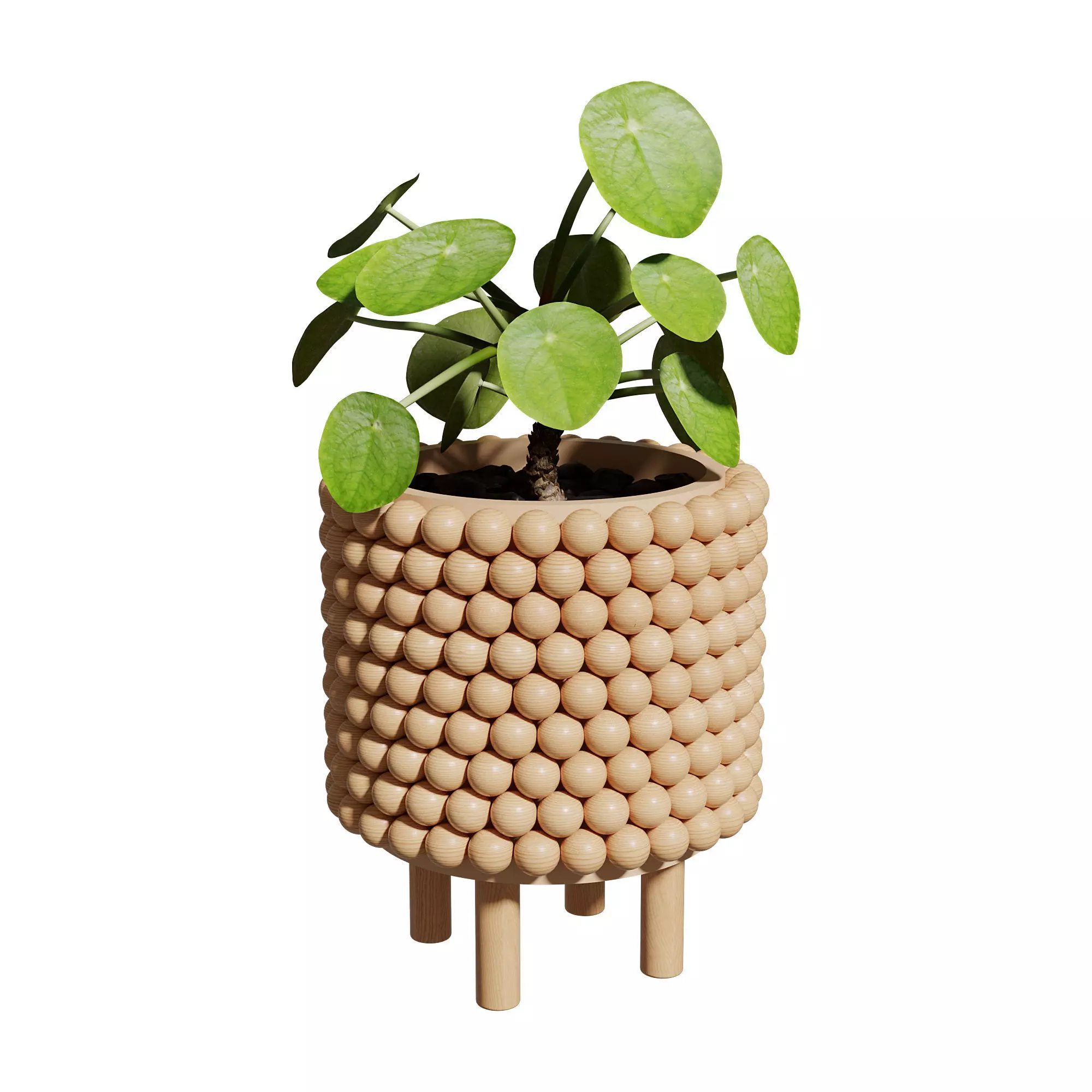 Wooden Bead Planter 3D model