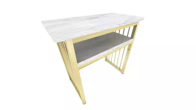 Table side in gold with marble top