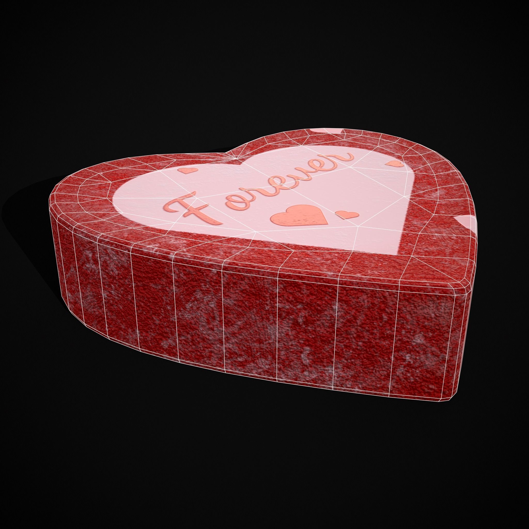 Valentines XOXO Red Jelly Candies Low-poly 3D model_28