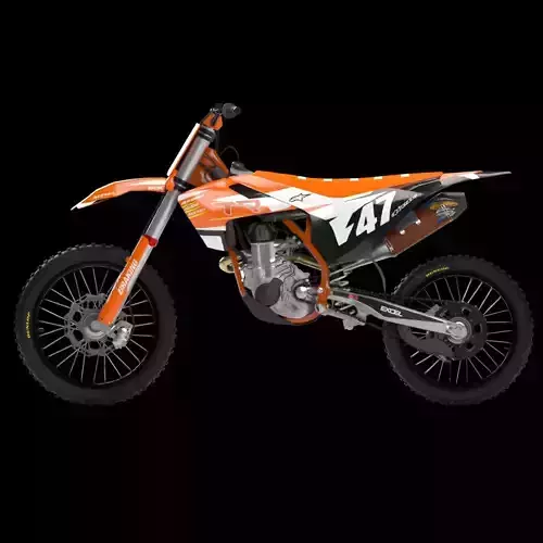 Husqvarna 250 cc Motocross Low-poly 3D model